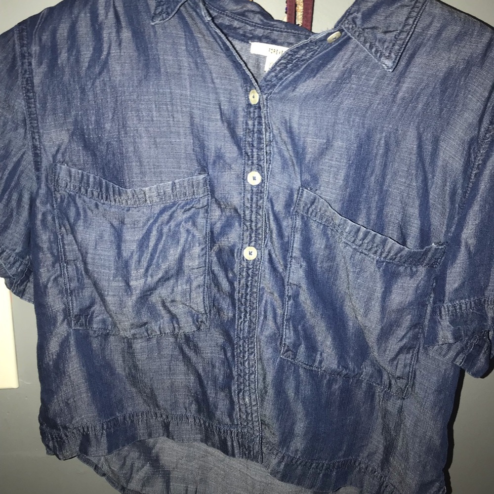 ❤️forever 21 denim crop top ❤️